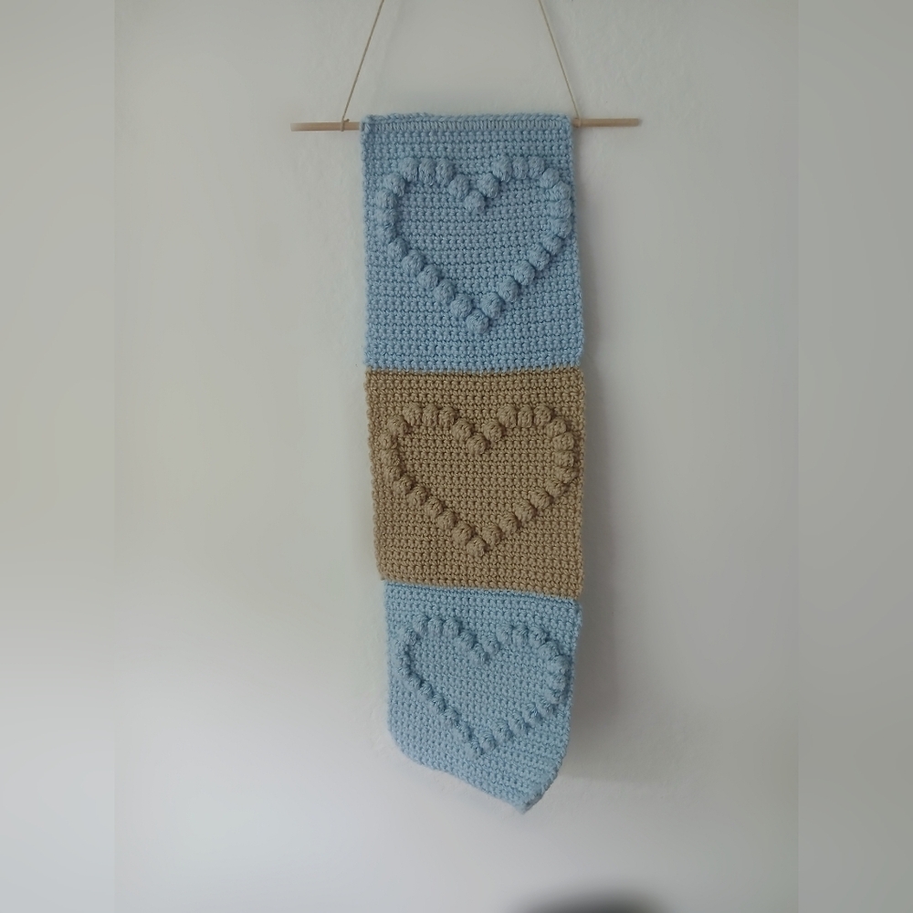 Handmade Triple Hearts Wall Hanging